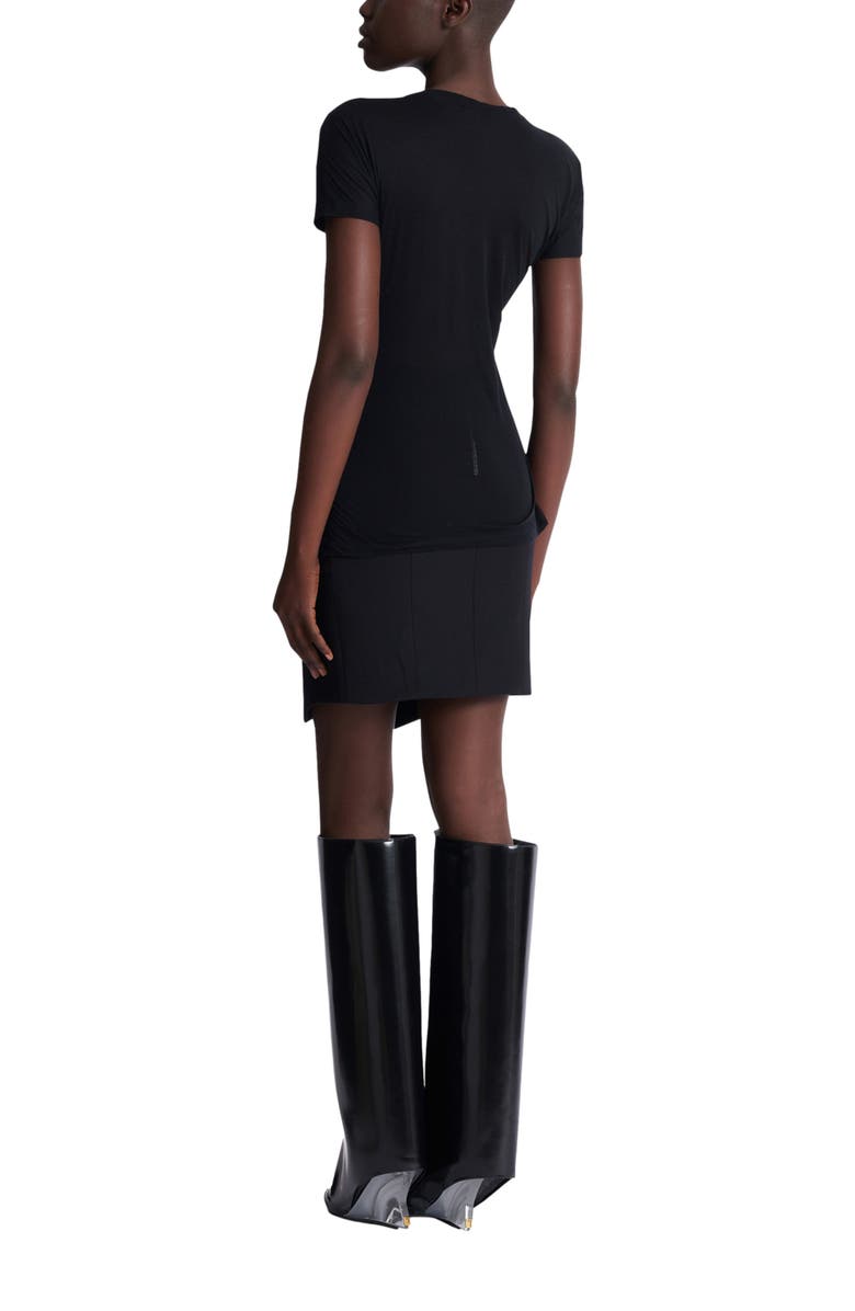 Balmain Draped T-shirt, Alternate, color, Black