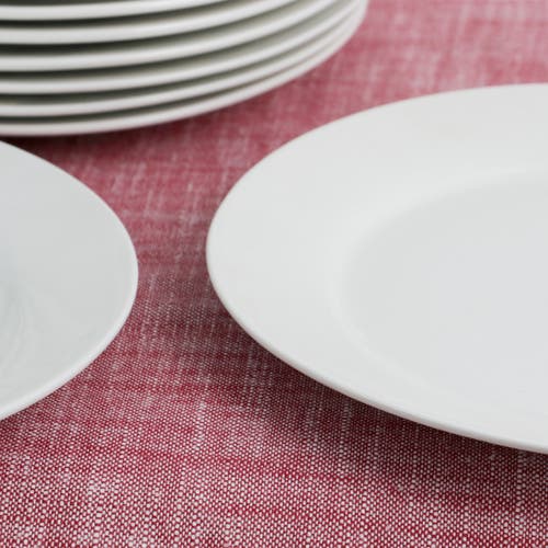 Gibson Home Noble Court 7.5 Inch Dessert Plate Set , Set Of 12 In White