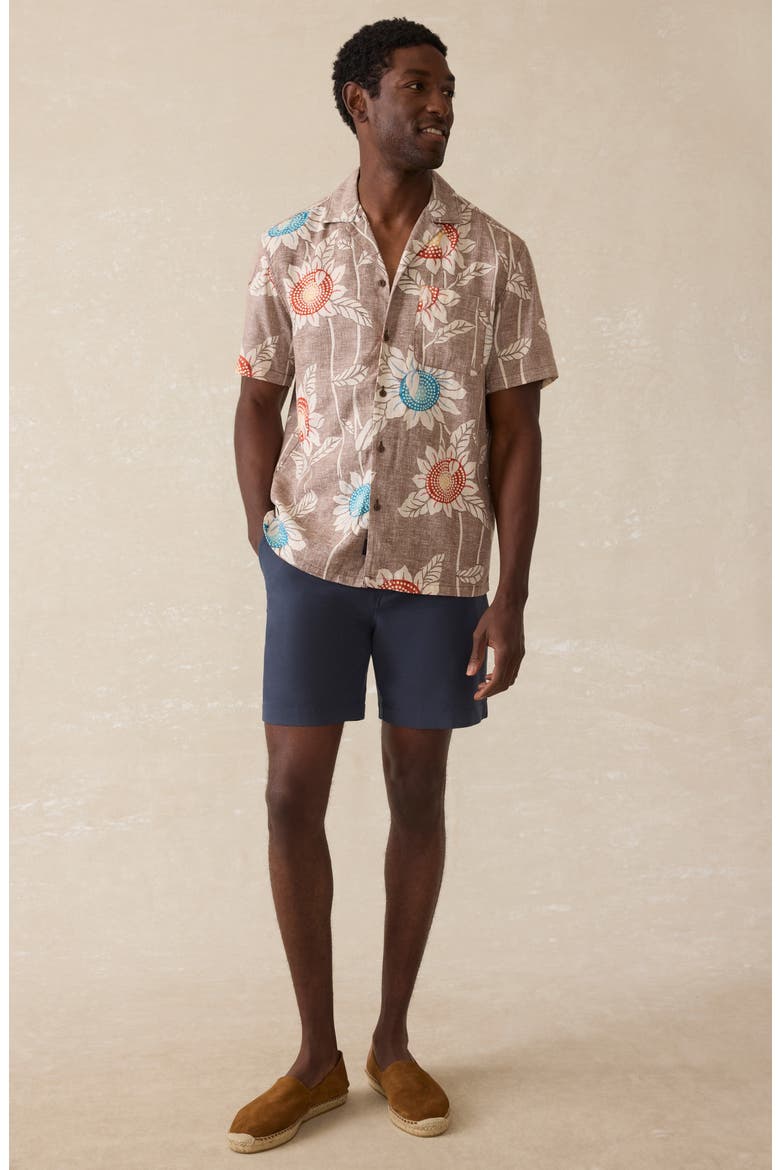 Breeze Linen BlendCamp Shirt, Alternate, color, SUNSEEKER BLOSSOM