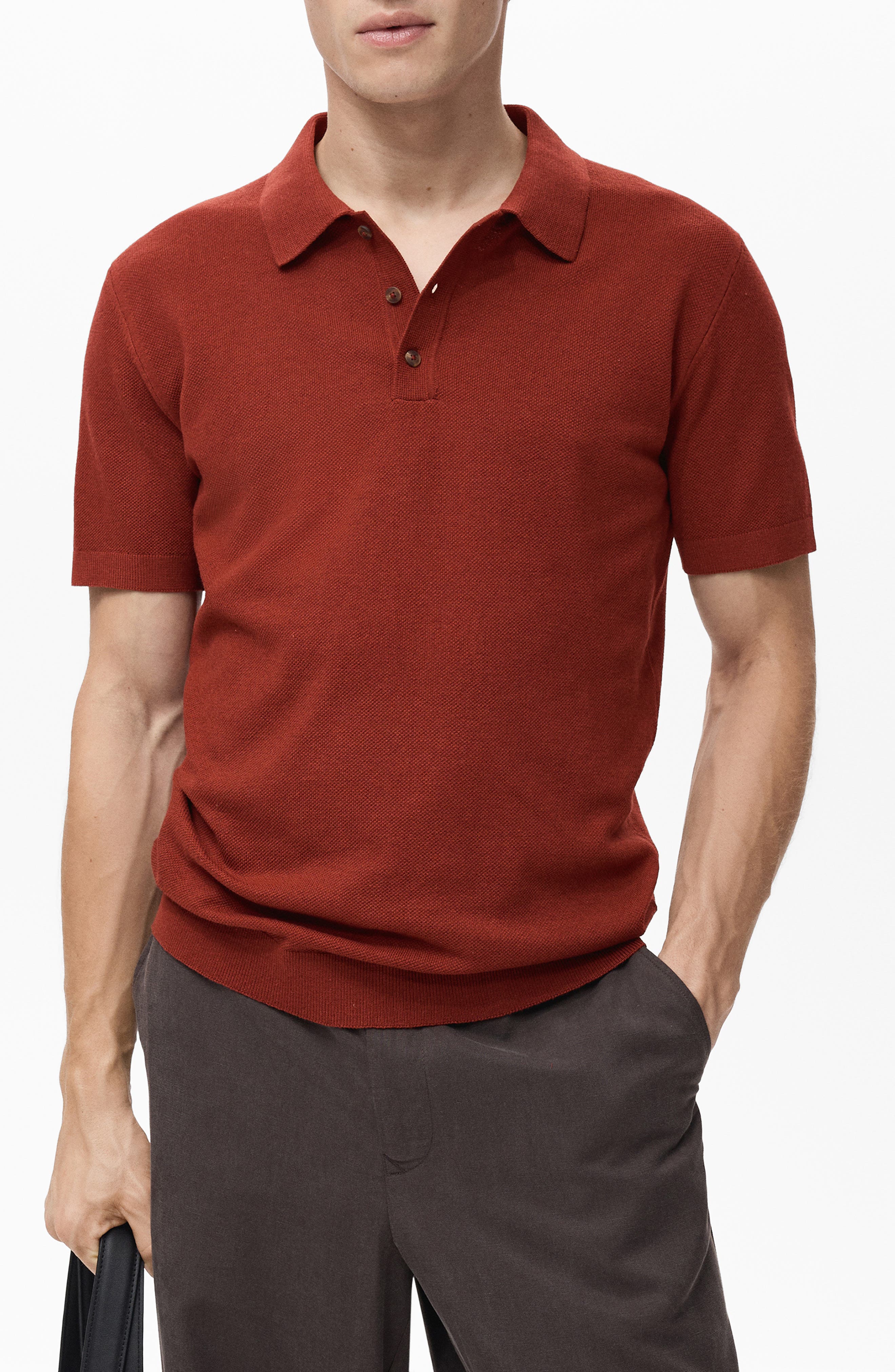 Band Collar Button-Up Shirt - image 5