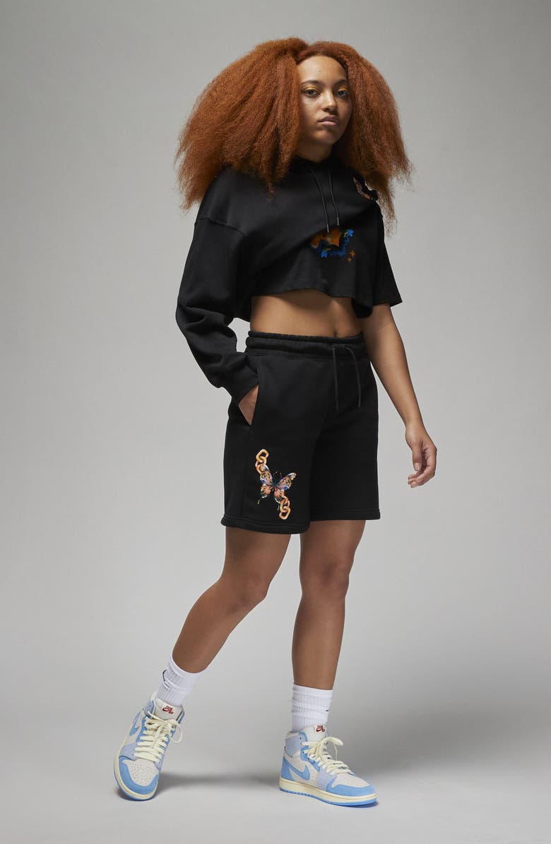 Jordan x Jordan Moss Artist Series Brooklyn Fleece Shorts, Alternate, color, 