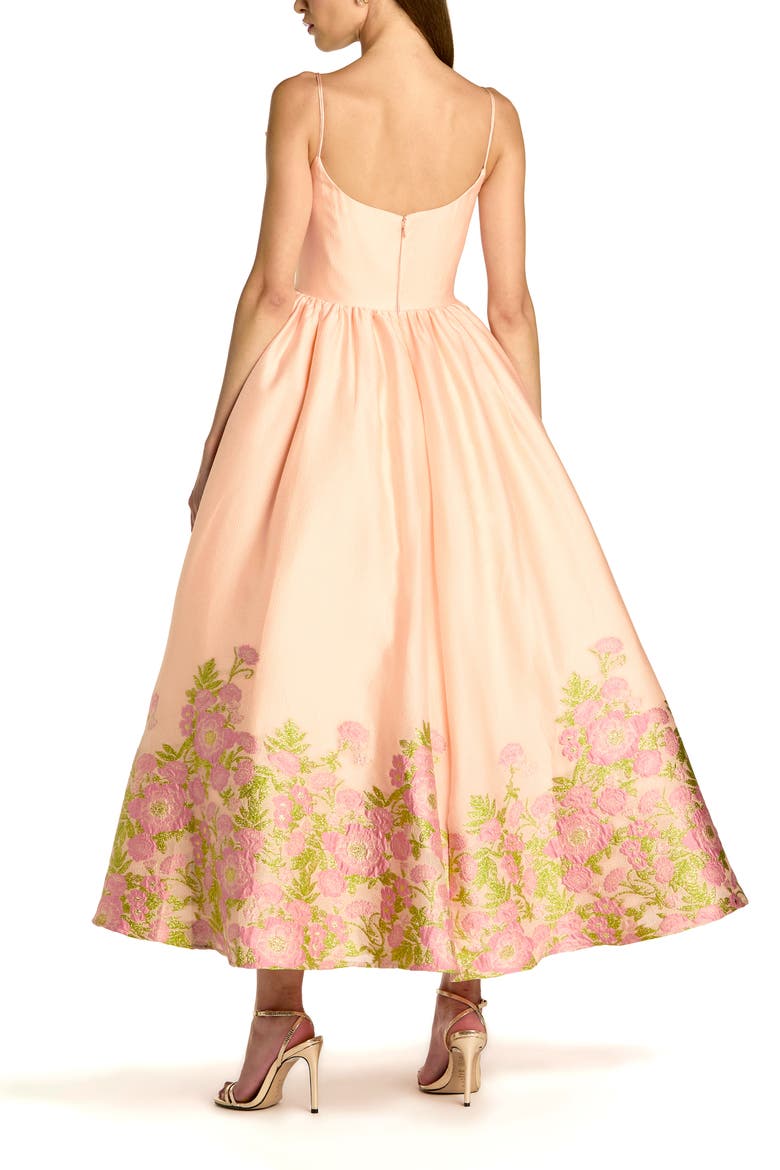 Spaghetti Strap Organza Midi Dress With Bow Detail, Alternate, color, Pink Multi