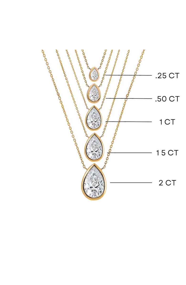 BY ADINA EDEN Lab Grown Diamond Pear Bezel Necklace 14K, Alternate, color, 14K Gold - 0.25 Carat