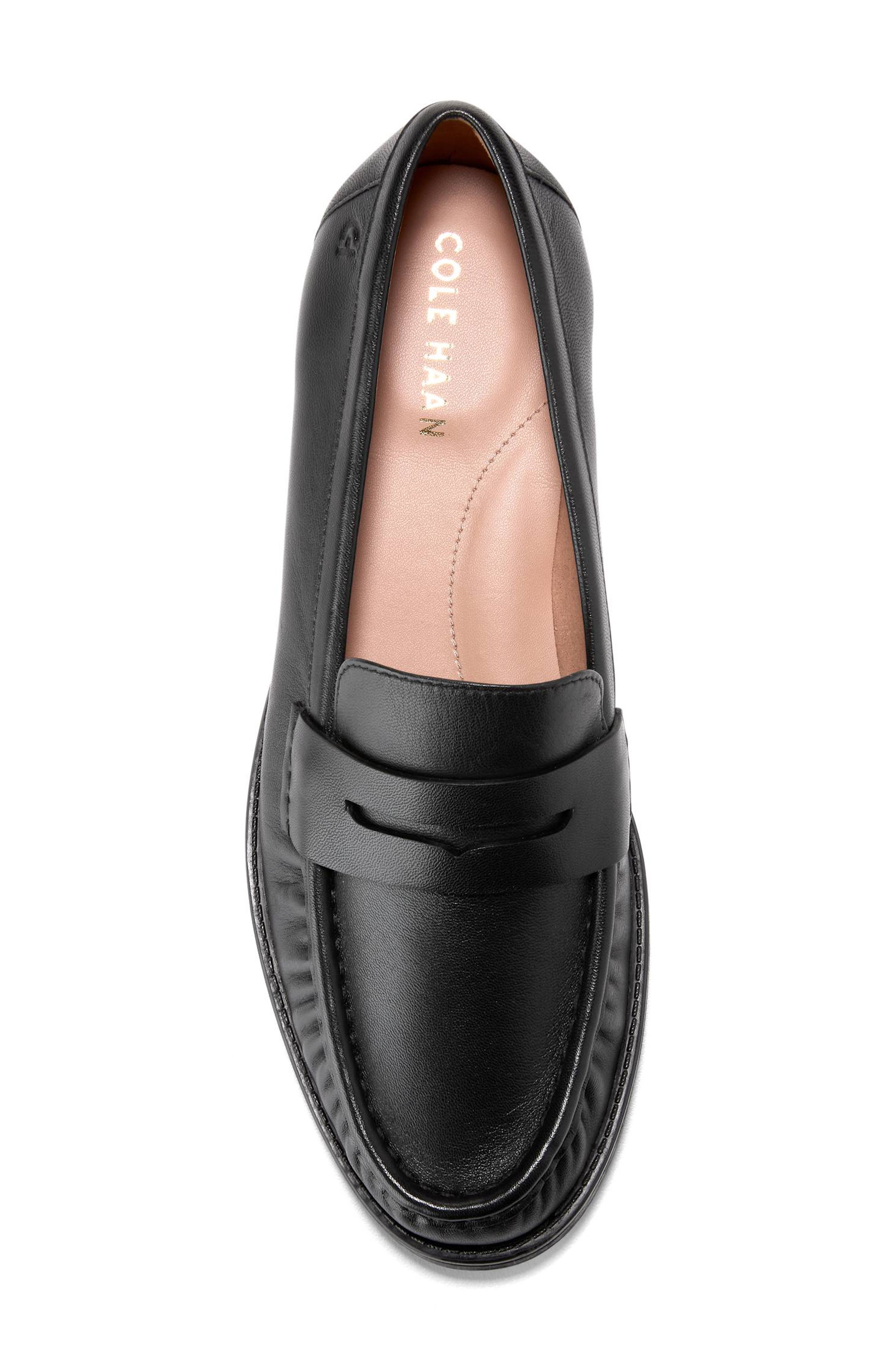 Cole Haan Stassi Penny Loafer, Alternate, color, Black Leather