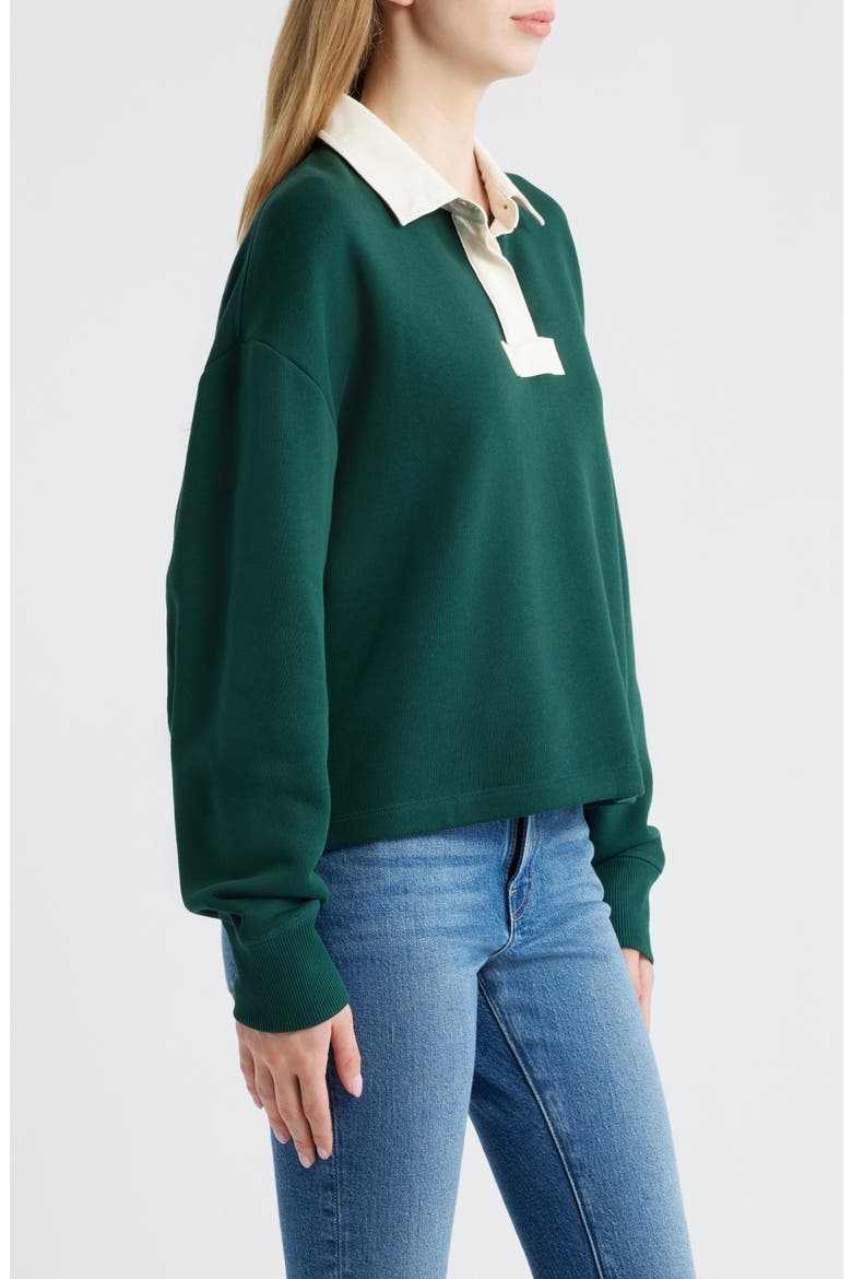 Vintage Terry Polo Sweatshirt, Alternate, color, FOREST