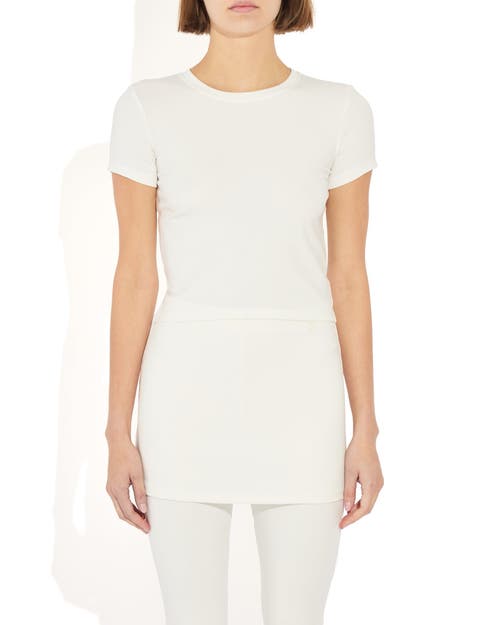 The Park Lia Short Sleeve Tee In White