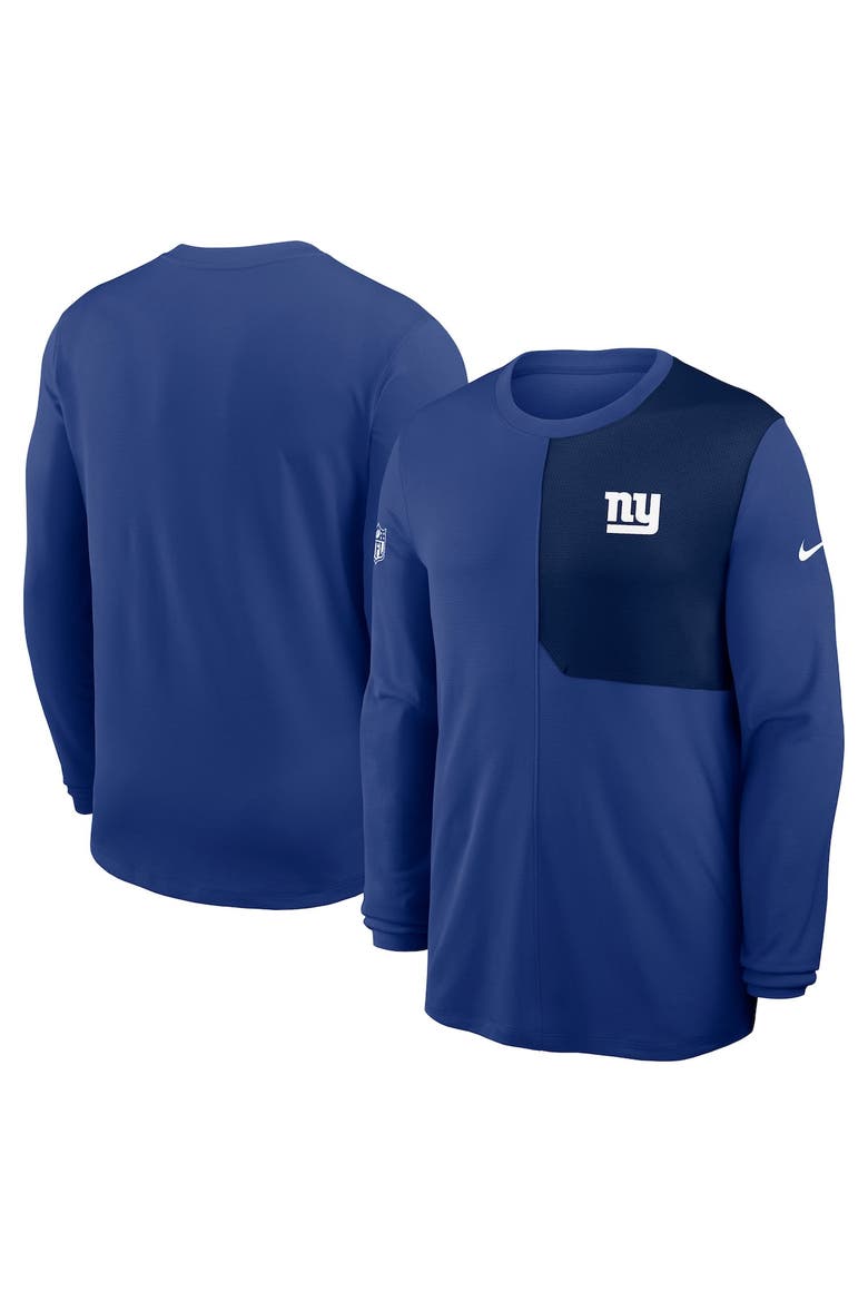 Men's Nike Royal New York Giants Sideline Coach UV Performance Long Sleeve T-Shirt, Main, color, Royal