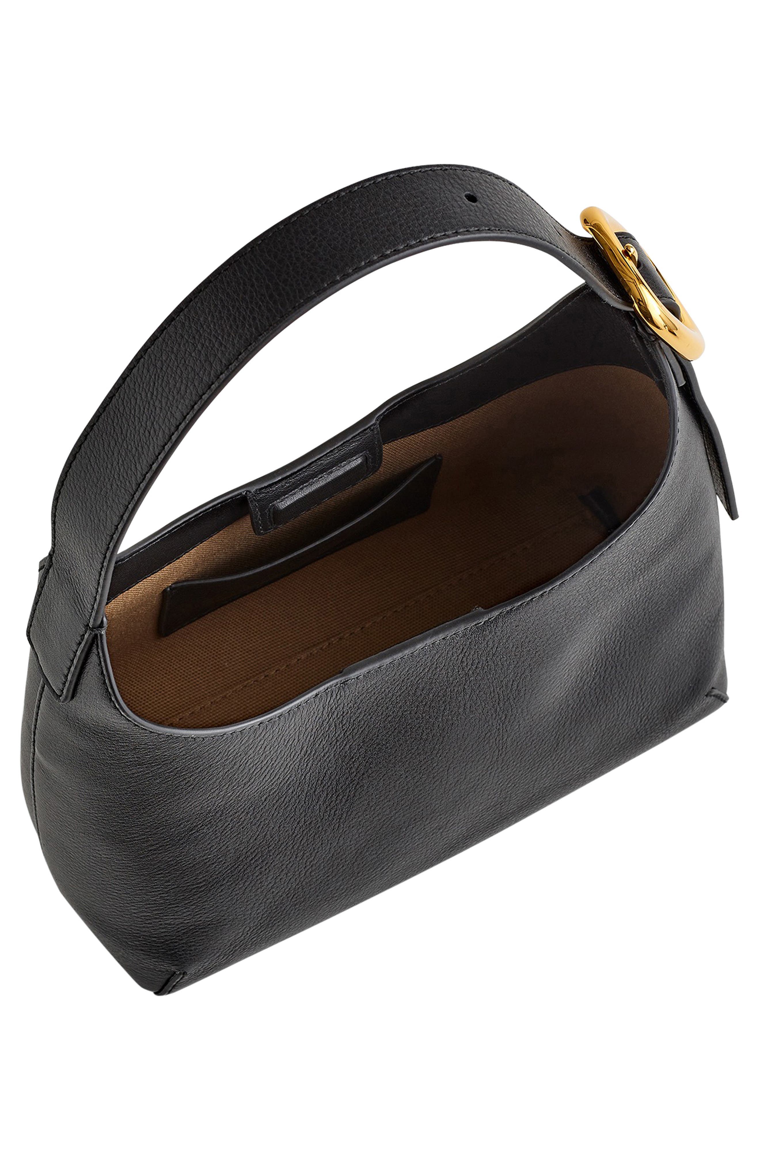 Madewell Puffy Buckle Leather Shoulder Bag, Alternate, color, 