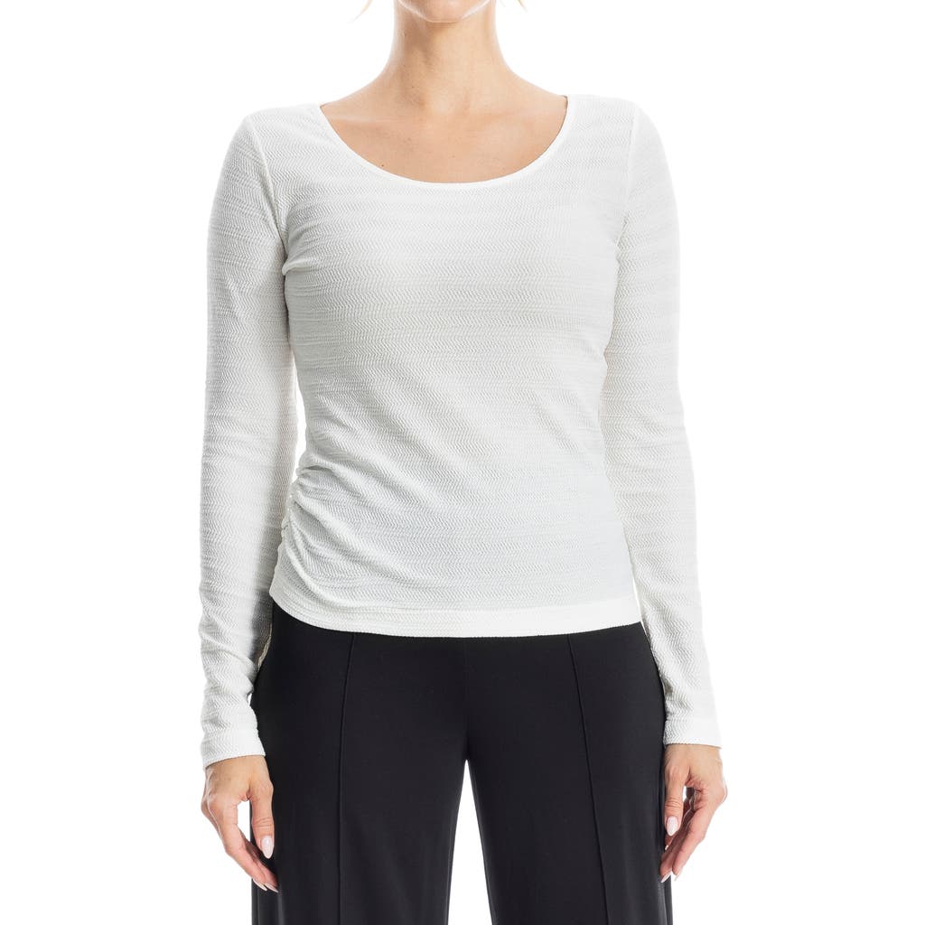 Max Studio Long Sleeve Knit Top In Cream
