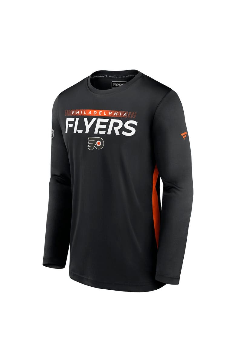 FANATICS Men's Fanatics Branded Black Philadelphia Flyers Authentic Pro Rink Performance Long Sleeve T-Shirt, Alternate, color,