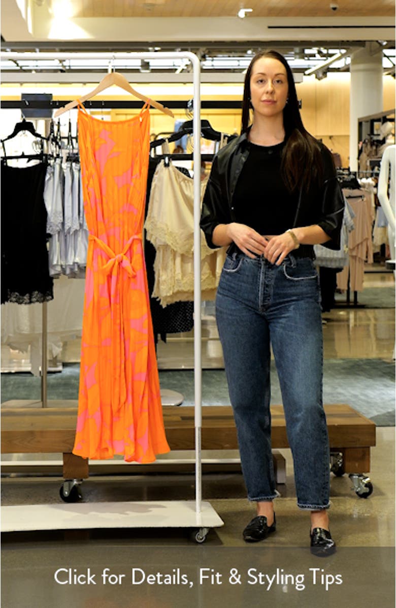 Mexia Floral Maly Pleated Midi Dress, sales video thumbnail