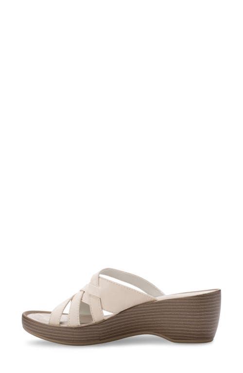 Shop Eastland Poppy Leather Wedge Sandal In White