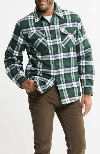 Flannel Shirt Jacket with Faux Fur Lining