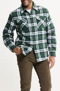 JACHS Flannel Shirt Jacket with Faux Fur Lining