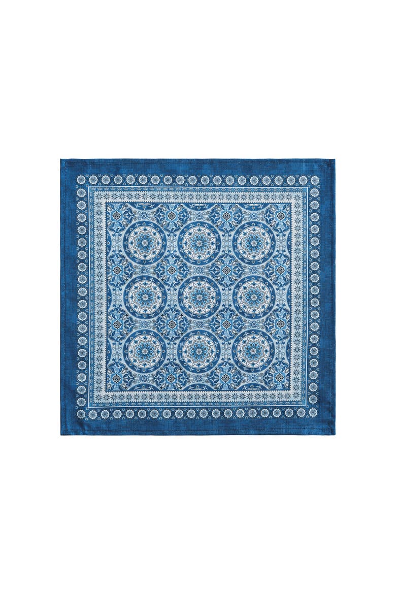 Vietri Medallion Block Print Stain & Water Resistant Indoor/Outdoor Napkins Set of 4 Multicolor - 17"W x 17"L, Alternate, color, Multicolor