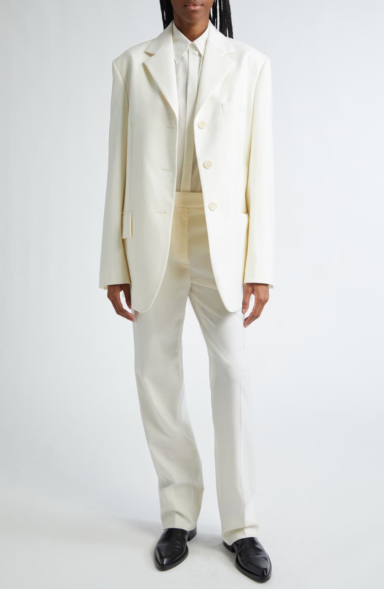 Proenza Schouler Archer Single Breasted Stretch Twill Blazer, Alternate, color, Wax