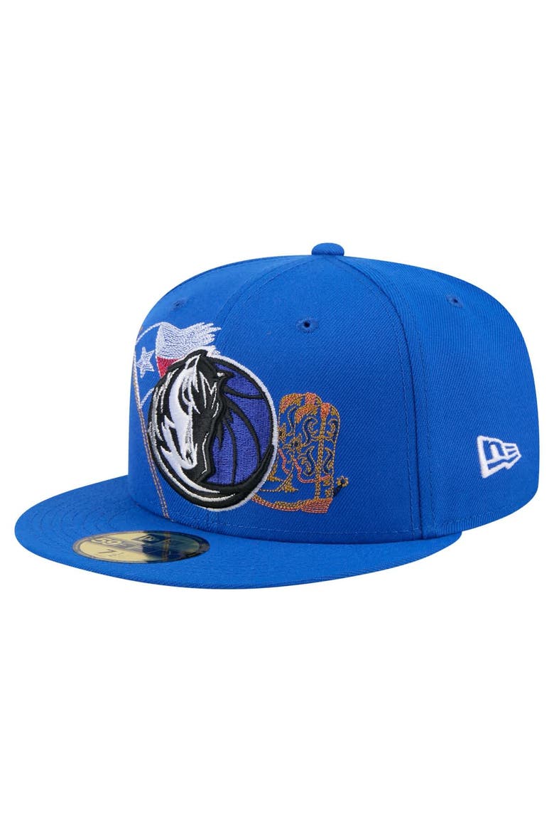 Men's New Era Blue Dallas Mavericks State Stitch 59FIFTY Fitted Hat, Alternate, color, Blue