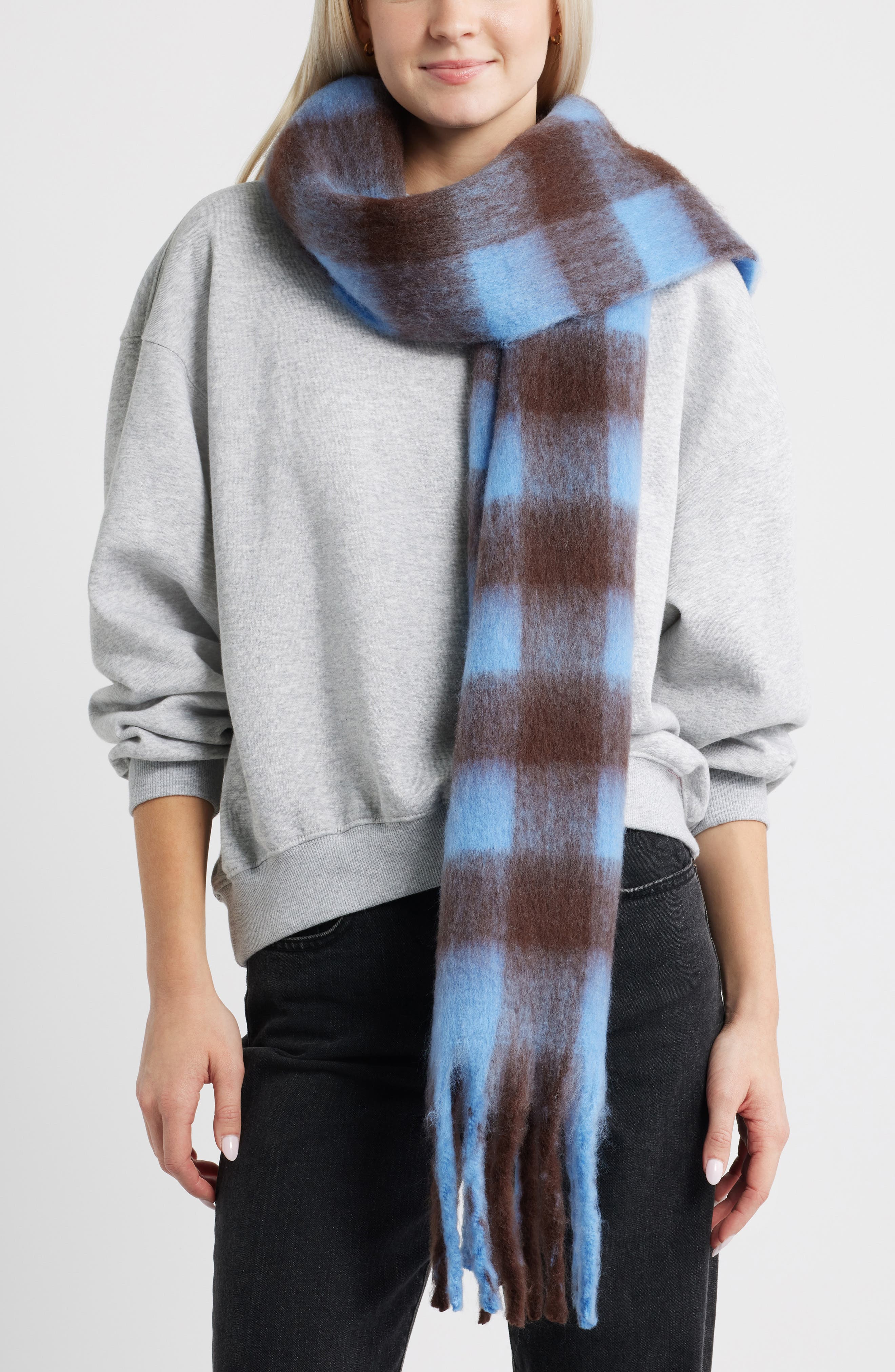BLUE- BROWN PLAID