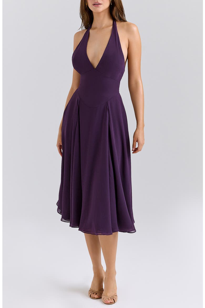 georgette halter cocktail dress Solada Georgette Halter Dress (Women)