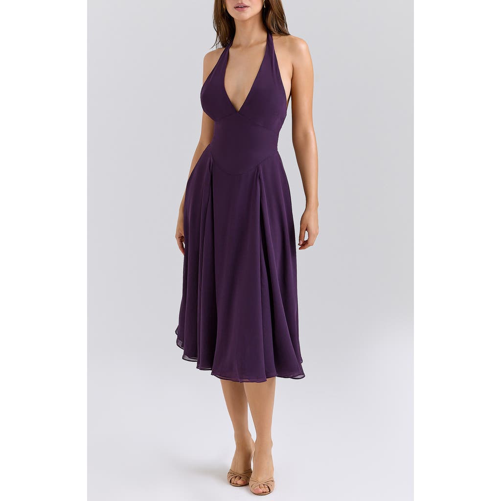 House Of Cb Womens Grape Solada Floral-pattern Woven Midi Dress In Purple