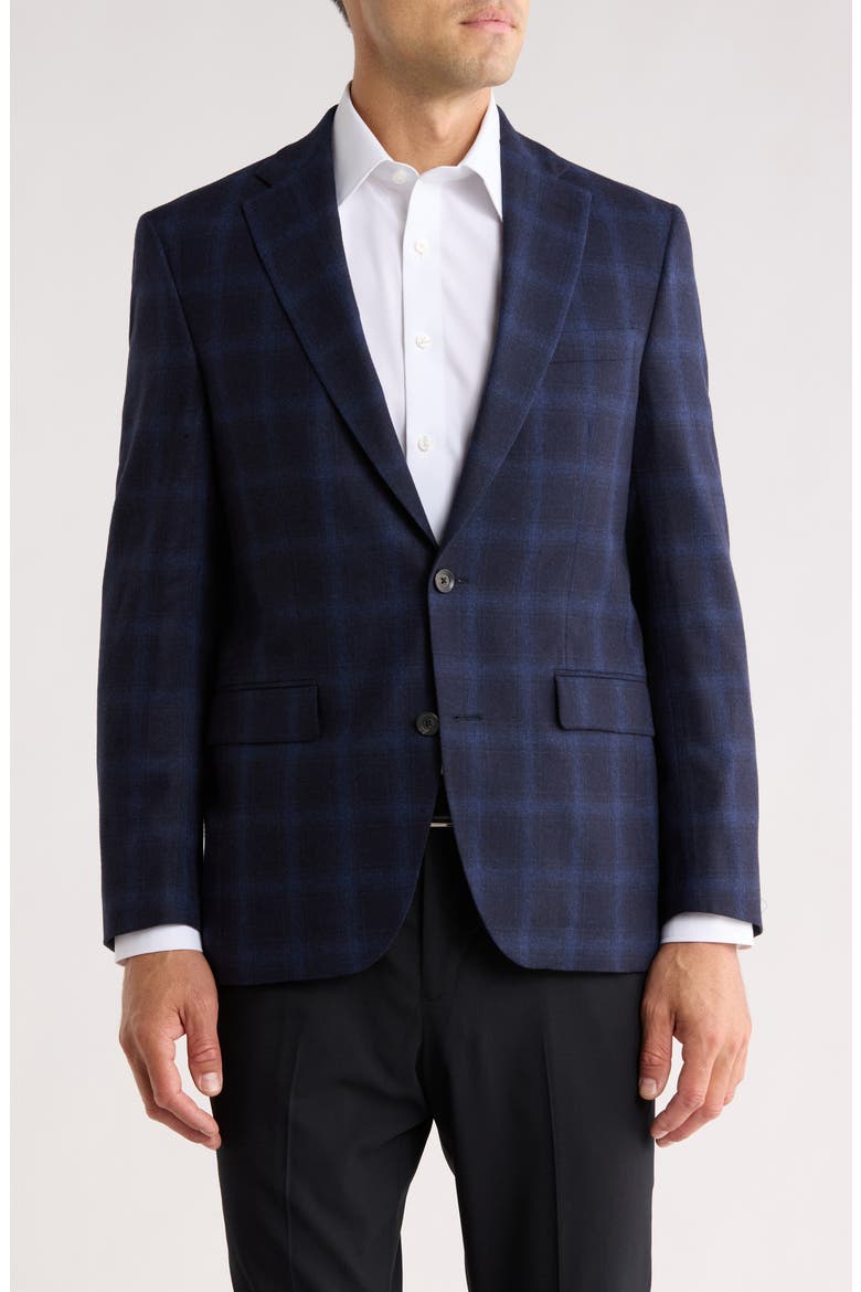 Elex Plaid Sport Coat, Main, color, NAVY