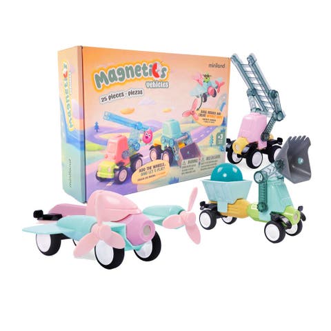 Magnetic Construction Toy | Magnetics Vehicles 25 Pieces