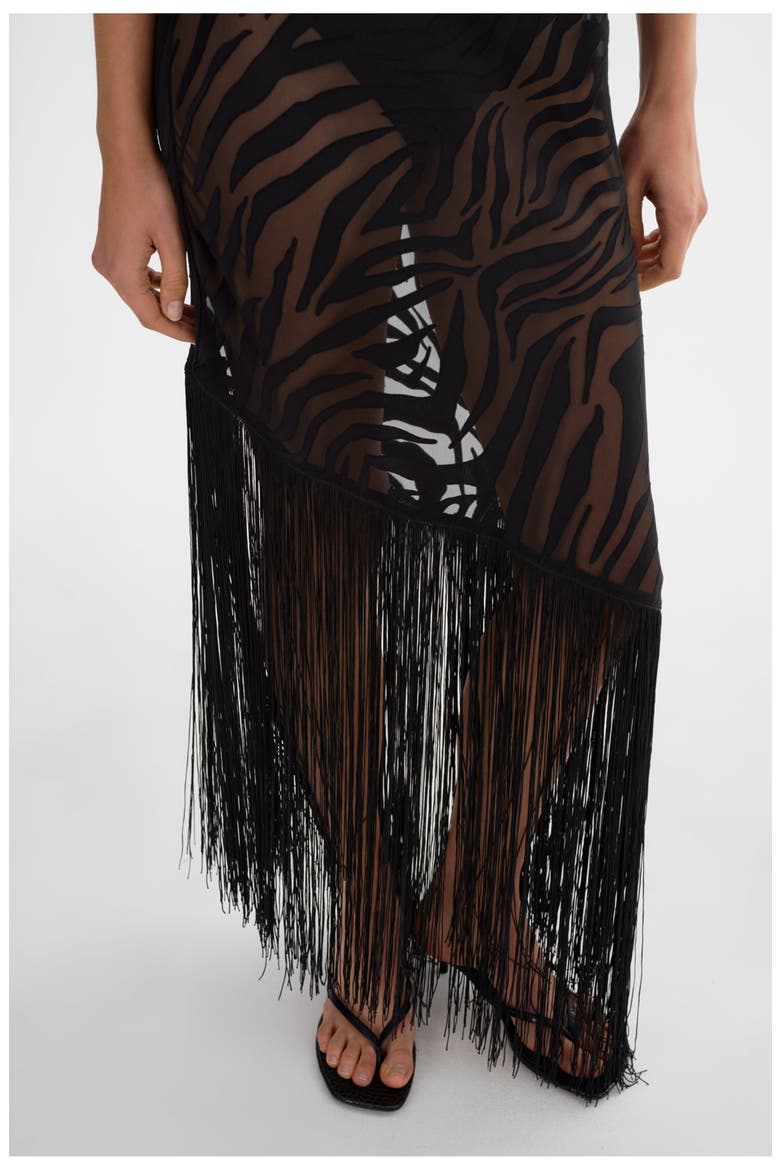 Jennine | Zebra Sheer Dress, Alternate, color, BKZB