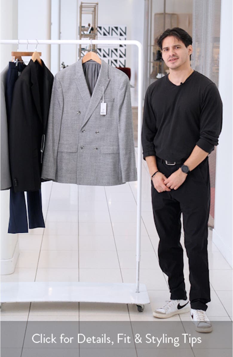 Slim Fit Grey Stretch Suit Jacket, sales video thumbnail