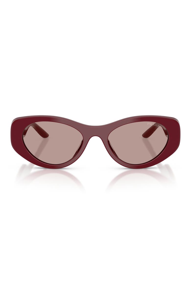 53mm Oval Sunglasses, Main, color, BAROLO / LIGHT PURPLE BROWN
