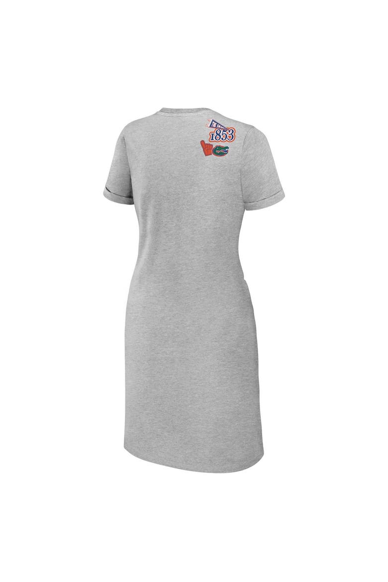 Women's WEAR by Erin Andrews Heather Gray Florida Gators Knotted T-Shirt Dress, Alternate, color, U. OF FLORIDA