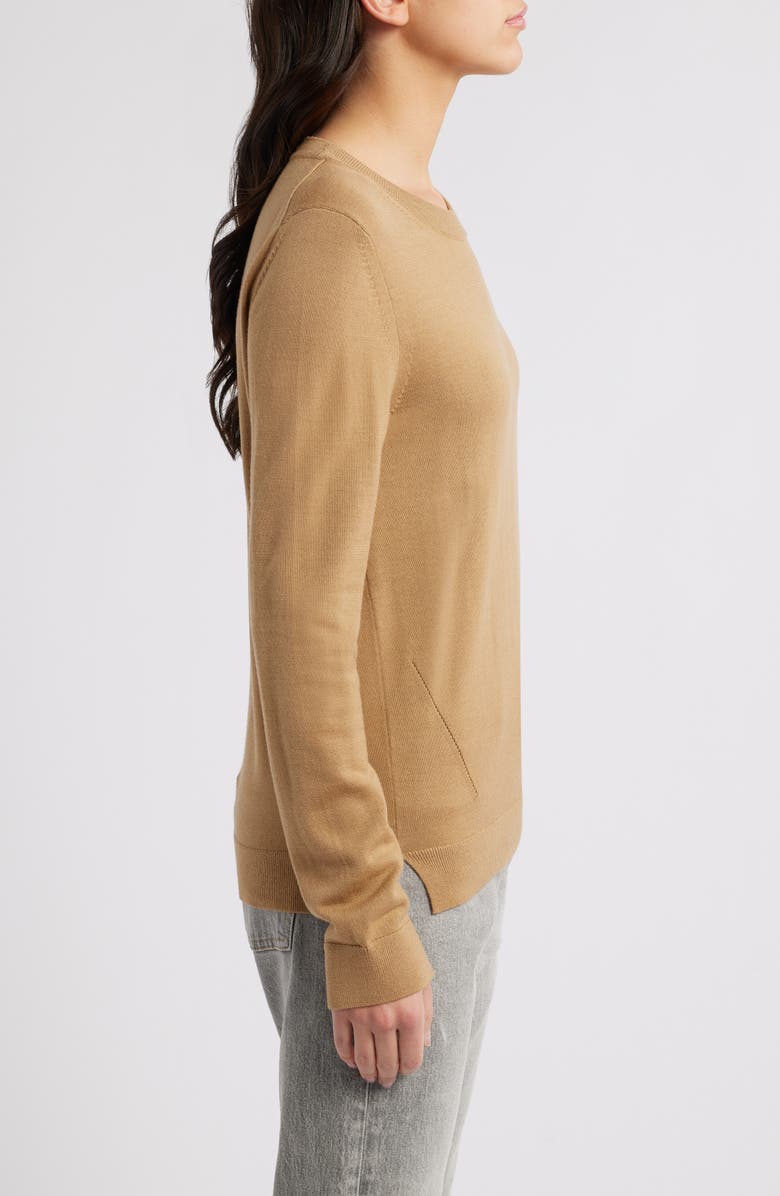 BOSS Feganasi Wool Crewneck Sweater, Alternate, color, Iconic Camel