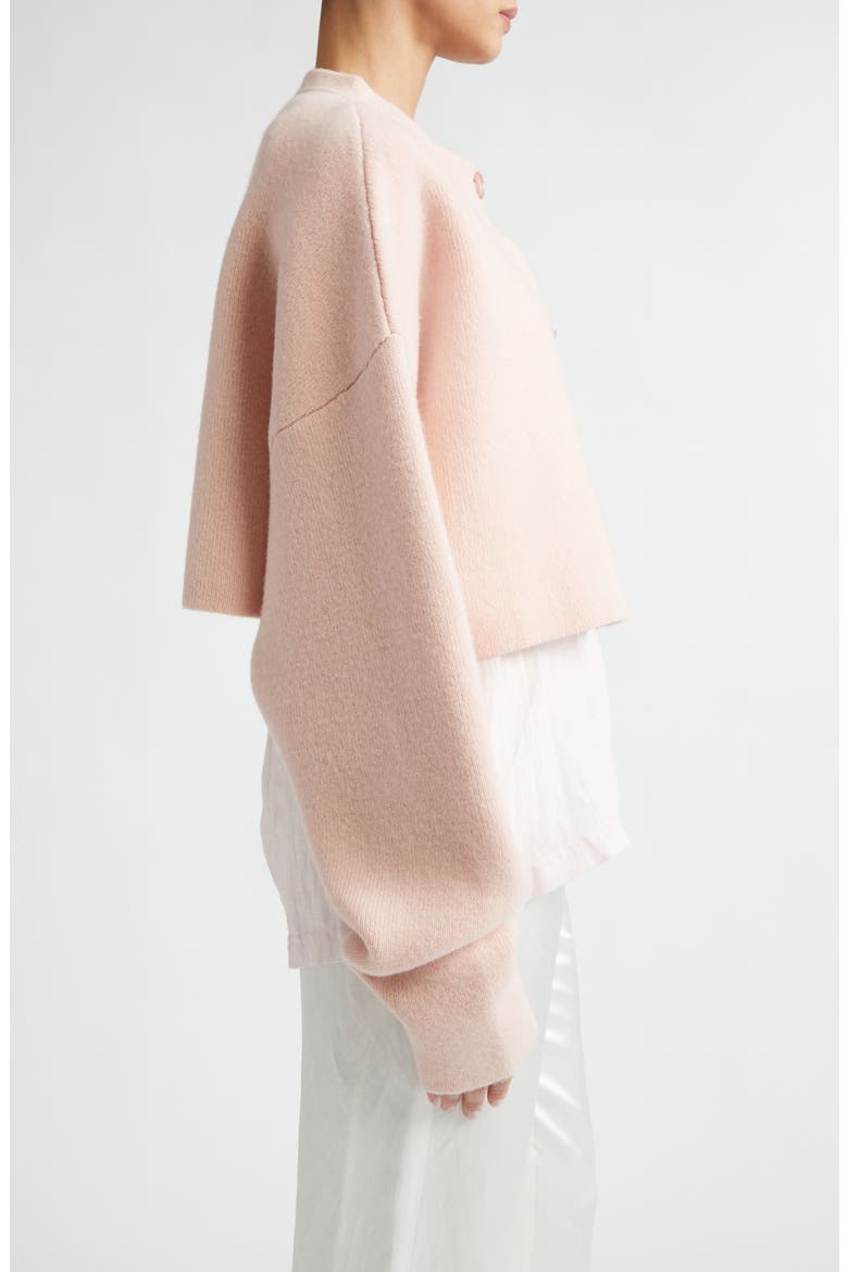 Oversize Crop Wool Cardigan, Alternate, color, FLAMINGO