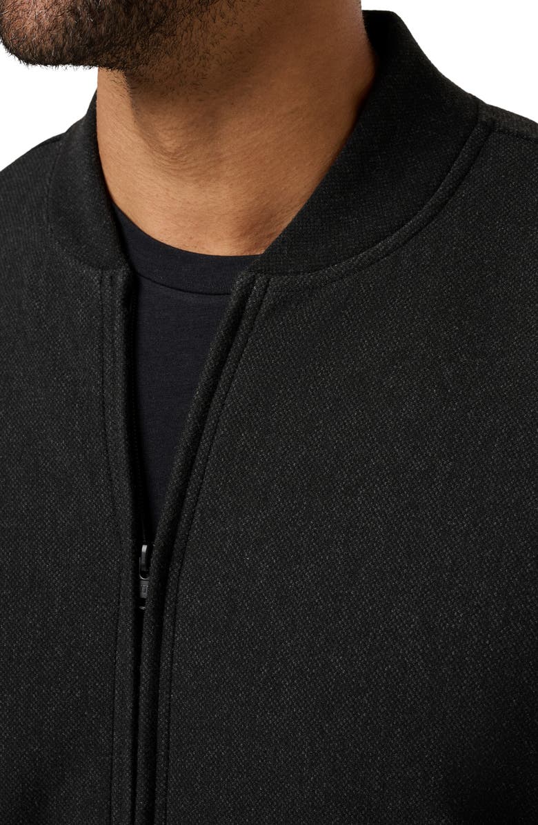 TravisMathew Social Club Bomber Jacket, Alternate, color, Heather Black