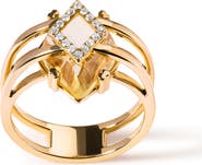 Haus of Brilliance 14K Gold Topaz & Diamond Accent Statement Cocktail Ring -