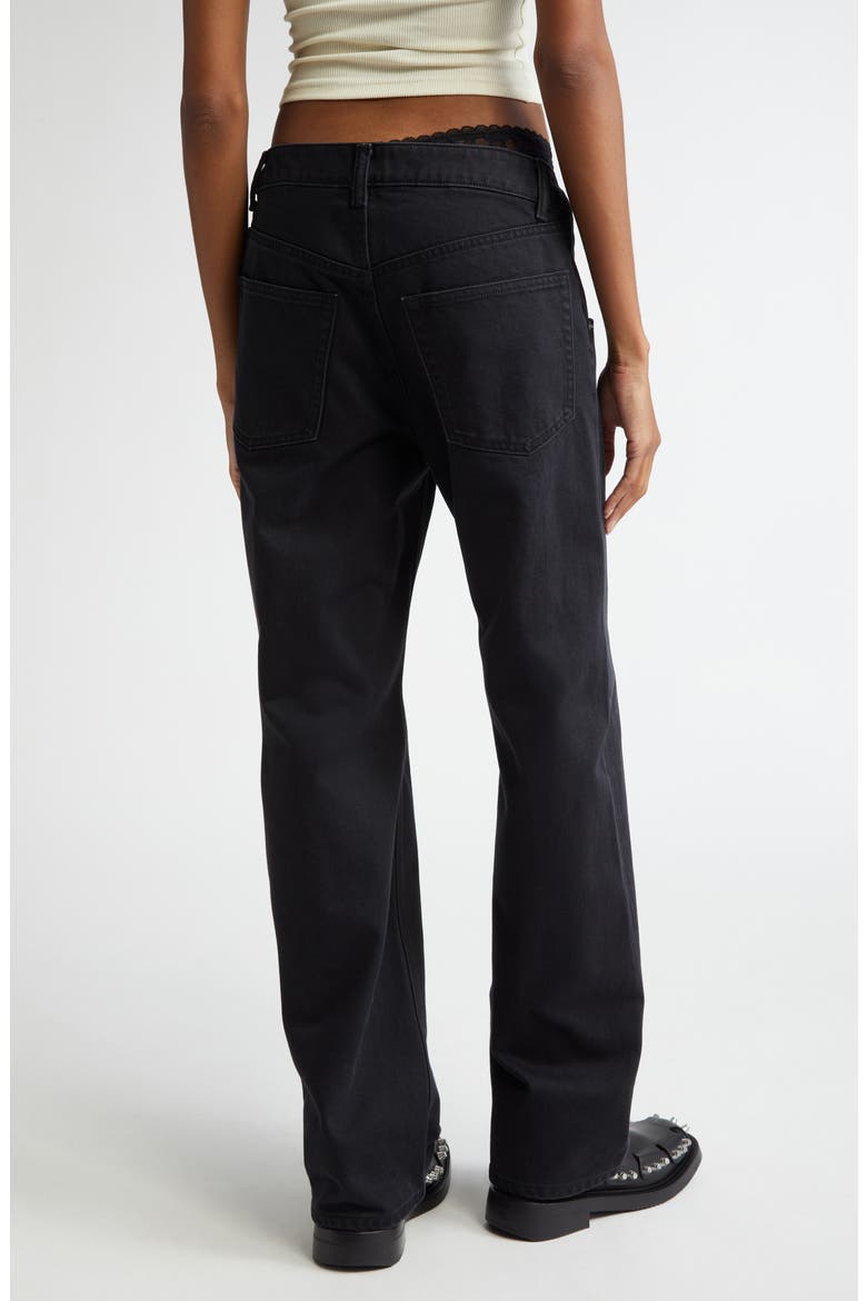 Lace Undies Detail Nonstretch Jeans, Alternate, color, WASHED BLACK