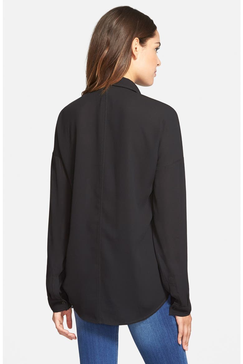 Frenchi® Spread Collar Shirt, Alternate, color, BLACK