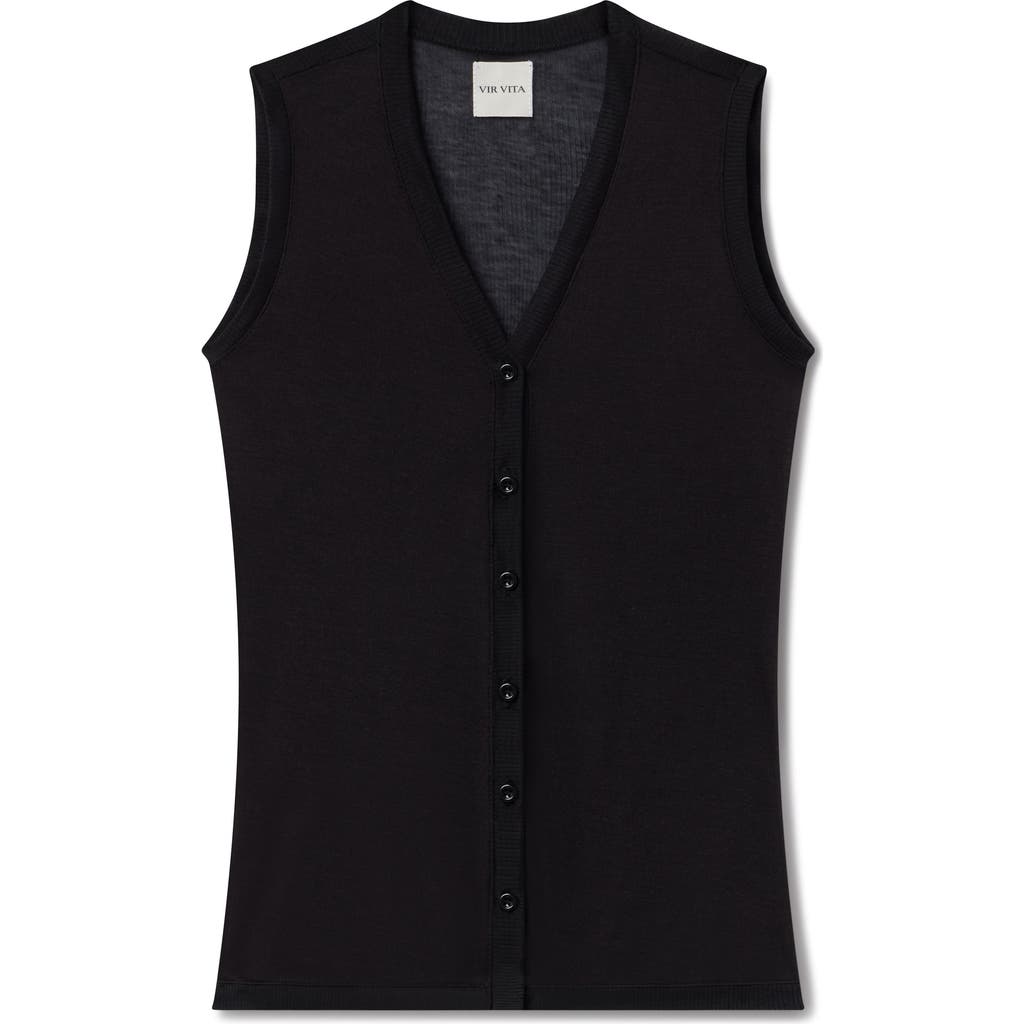 Vir Vita Seraphine Vest Modal Silk In Black