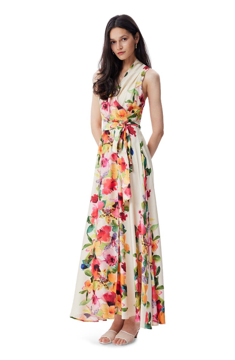 THEO The Label Theia Orchid Print Maxi Therese Dress, Alternate, color, 