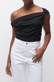 Veronica Beard Delanna One-Shoulder Jersey Top