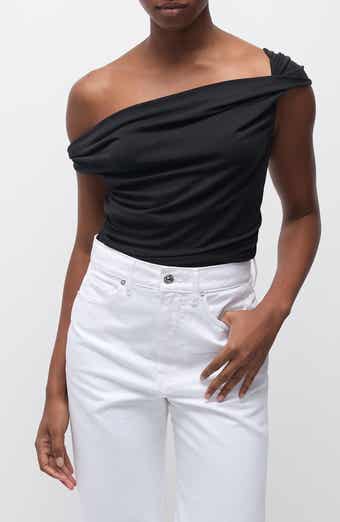 Veronica Beard Delanna One-Shoulder Jersey Top