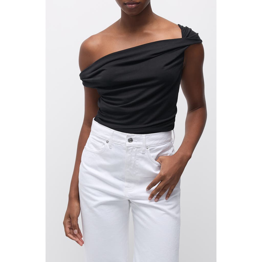 Veronica Beard Delanna One-shoulder Top In Black