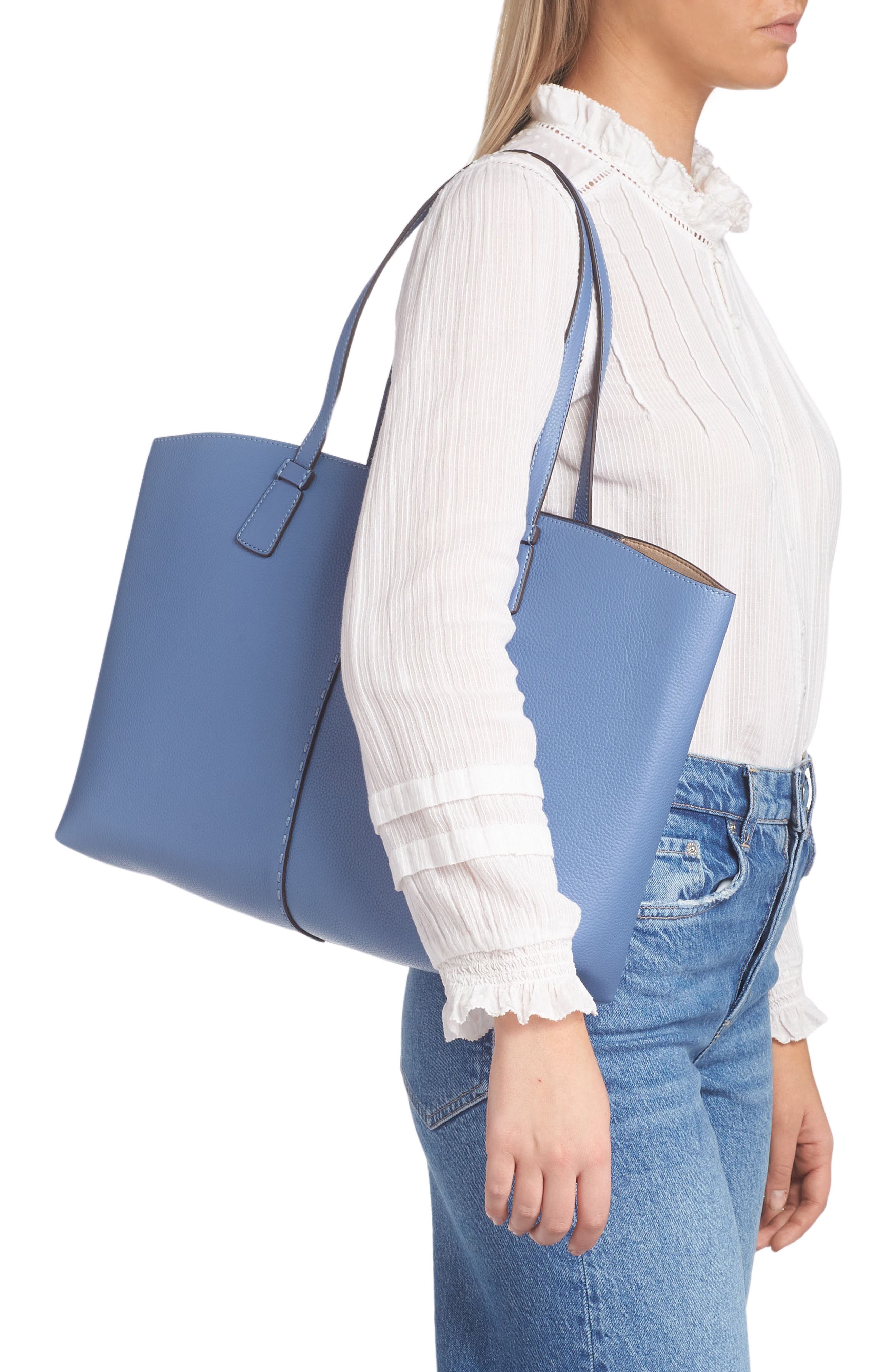 McGraw Leather Tote, Alternate, color, BLUEWOOD
