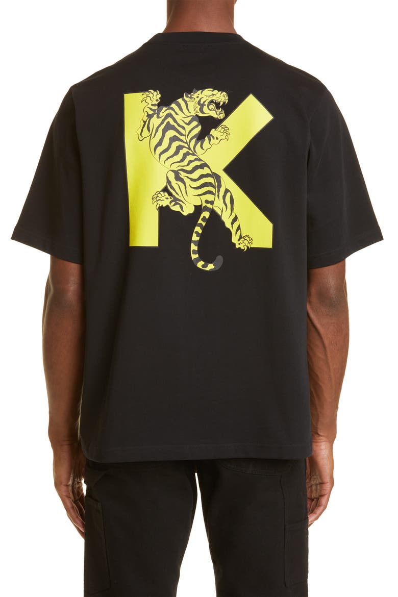 Oversize Climbing Tiger Graphic Tee, Alternate, color, BLACK