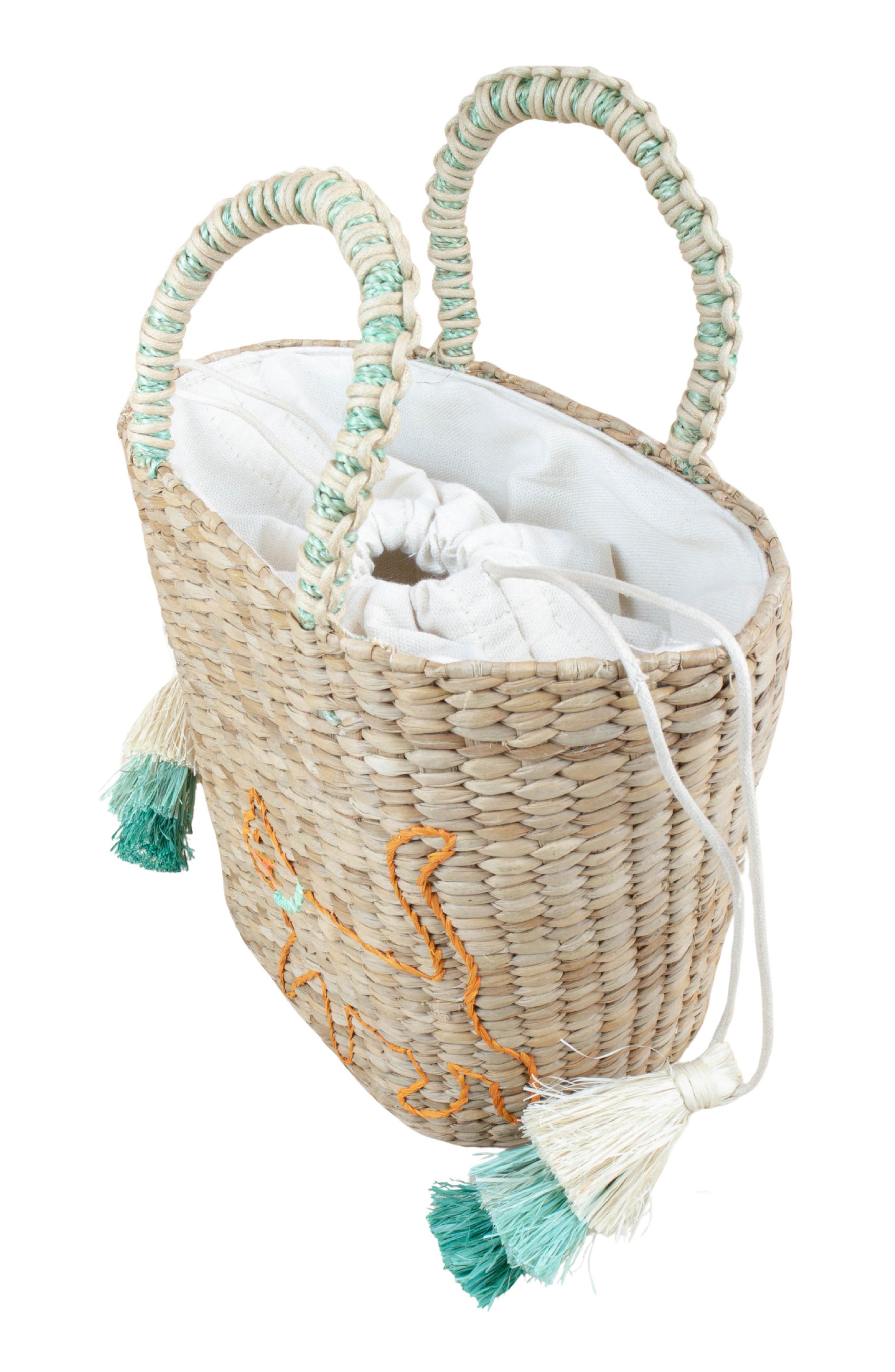 LIKHA Cat Embroidered Tote Bag, Alternate, color, Natural