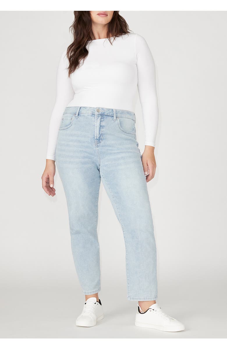 ELOQUII The Leigh Super Stretch Slim Leg Jean, Alternate, color, Light Wash