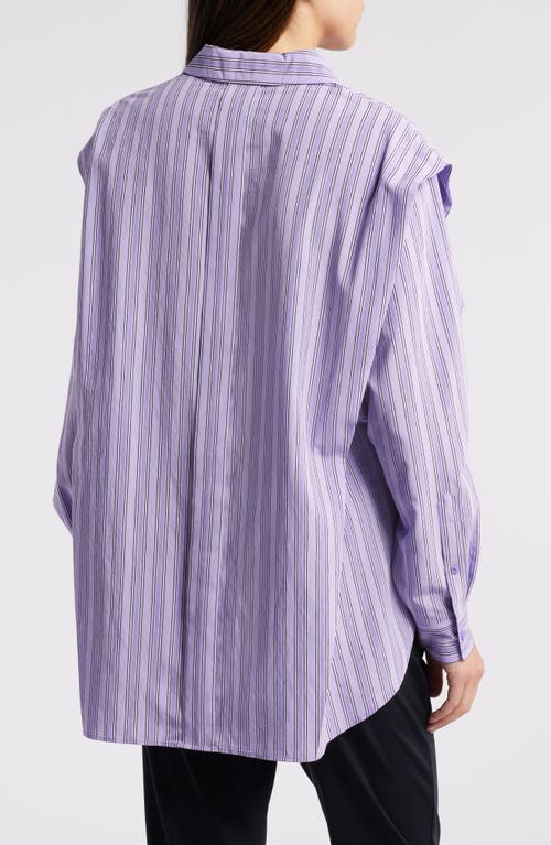 Hugo Boss Boss Barchivio Stripe Button-up Shirt In Iris Pinstripe
