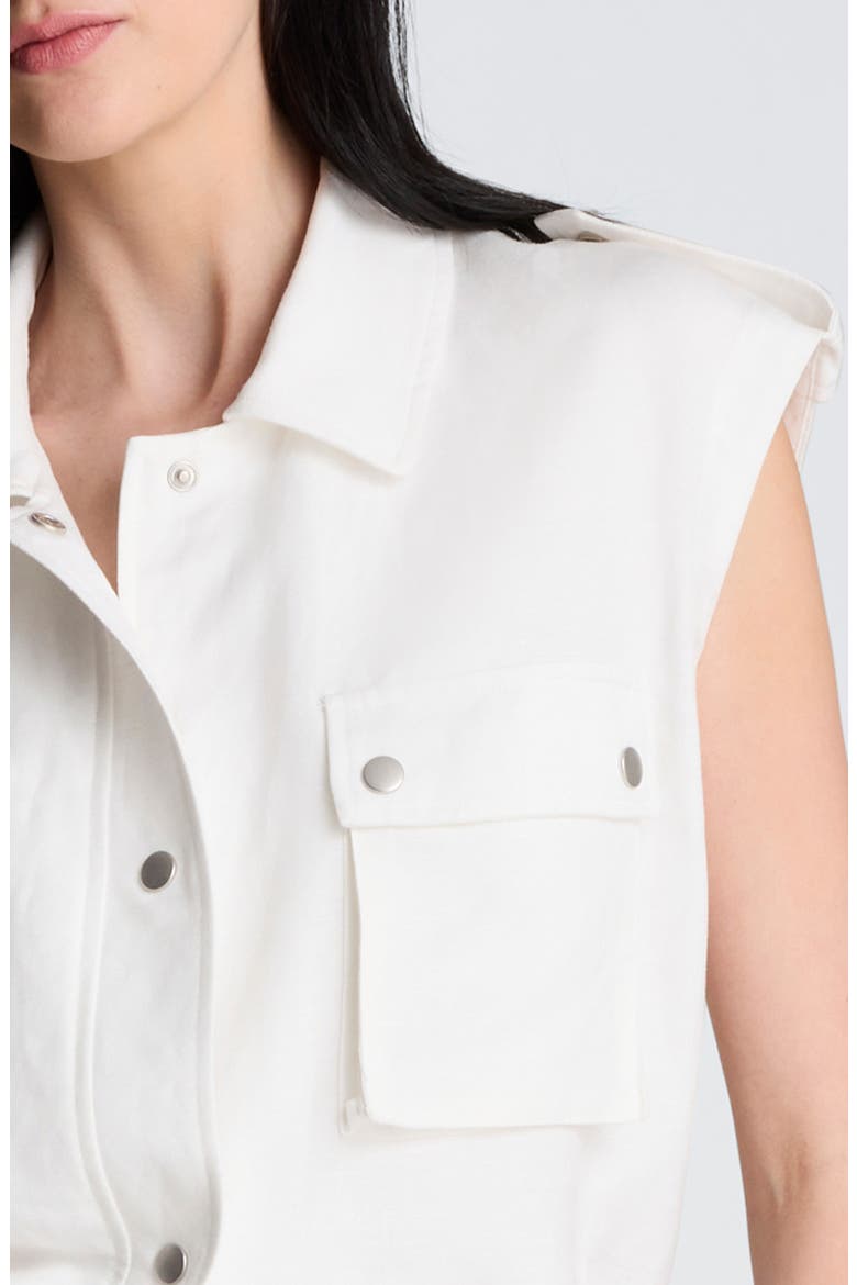 Linen Blend Cargo Vest, Alternate, color, PURE WHITE