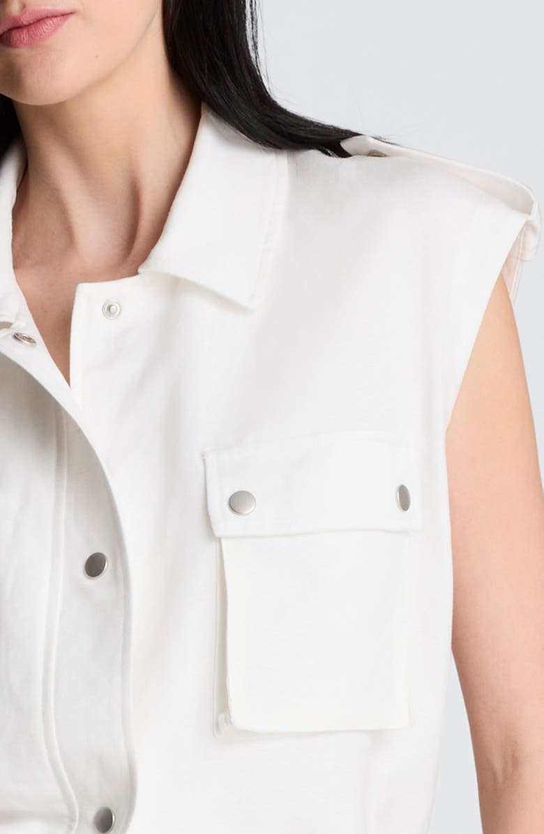 Kenneth Cole Linen Blend Cargo Vest, Alternate, color, Pure White