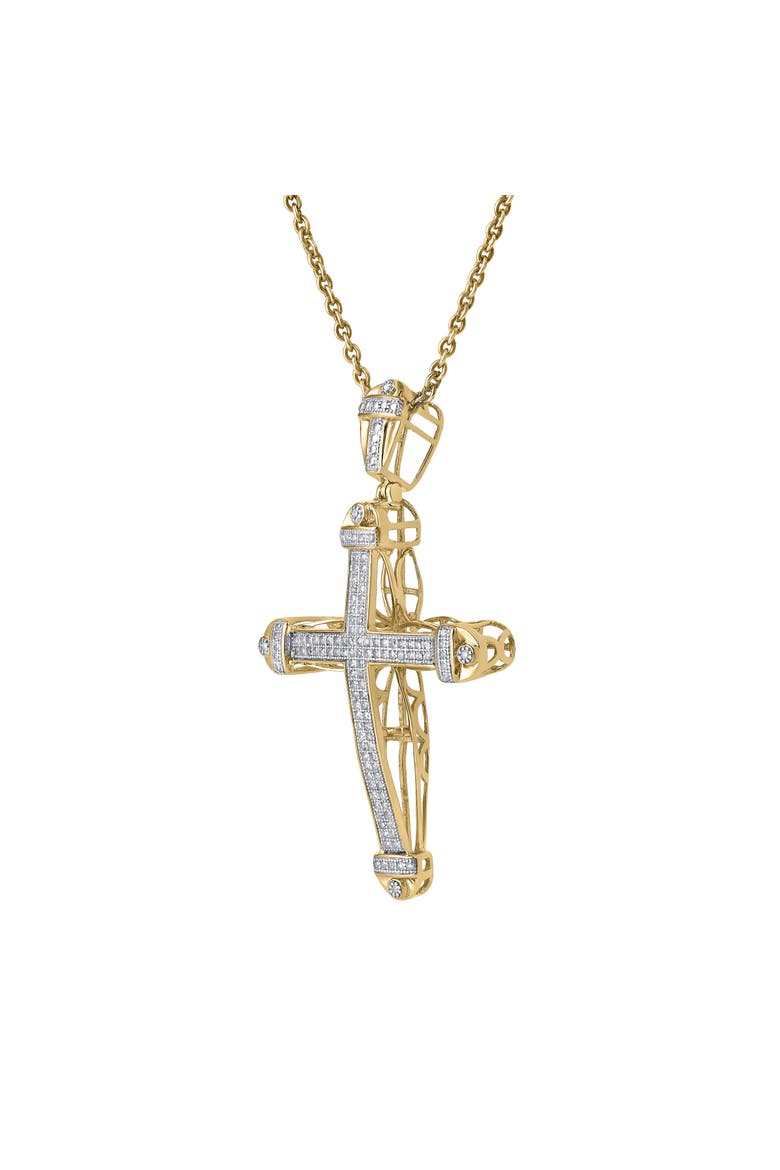 Haven 10K Gold Diamond Cross Pendant - 0.50 CT, Main, color, 10K Yellow Gold