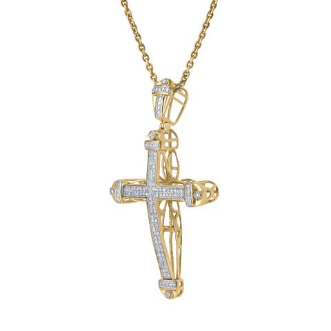 Haven 10K Gold Diamond Cross Pendant - 0.50 CT